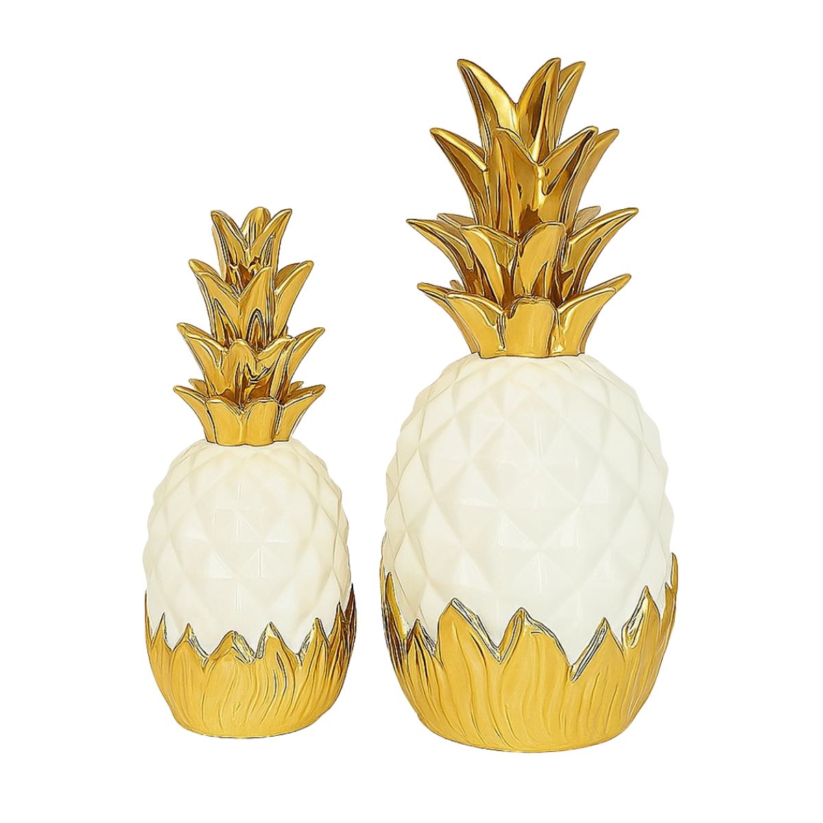 MOBLIHOUSE - Set X2 Piñas Decorativas Luxury Diseño Exclusivo 33cm Y 27cm