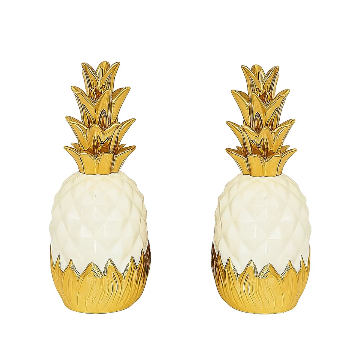 MOBLIHOUSE - Set X2 Piñas Decorativas Luxury Diseño Exclusivo 33cm Y 27cm