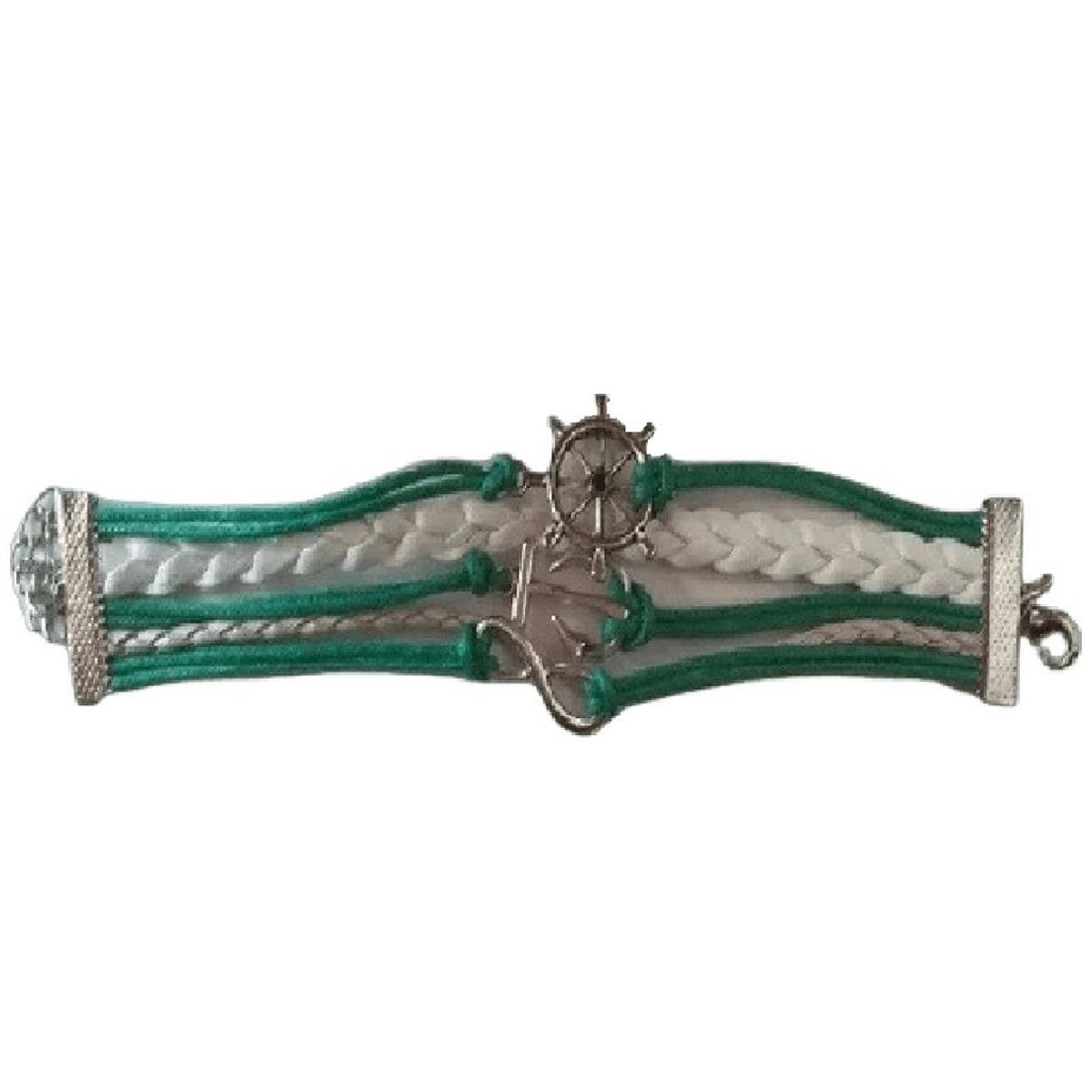 100 - Pulsera infinito-timon-ancla color verde