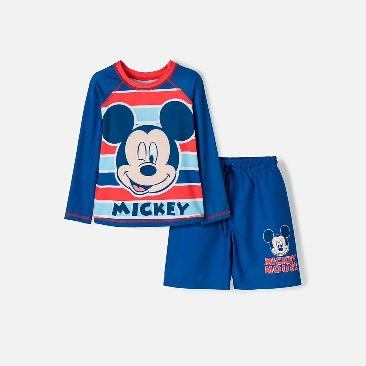 DISNEY - Conjunto de baño de Mickey Mouse de camiseta manga larga para niño