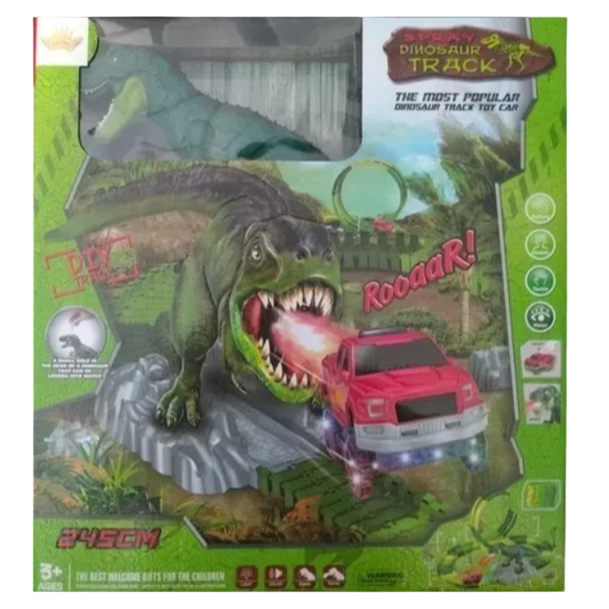 GENERICO - Pista De Carreras Dinosaurio Spray Track 105 Pza