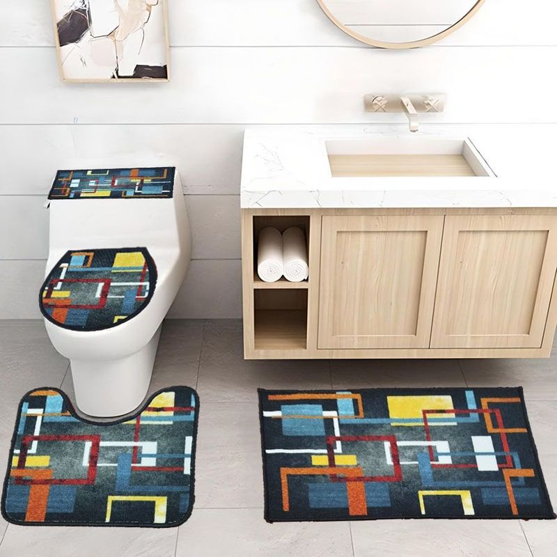 GENERICO - Juego De Baño 4 Piezas Antideslizante Multicolor Tapetes Para Baño