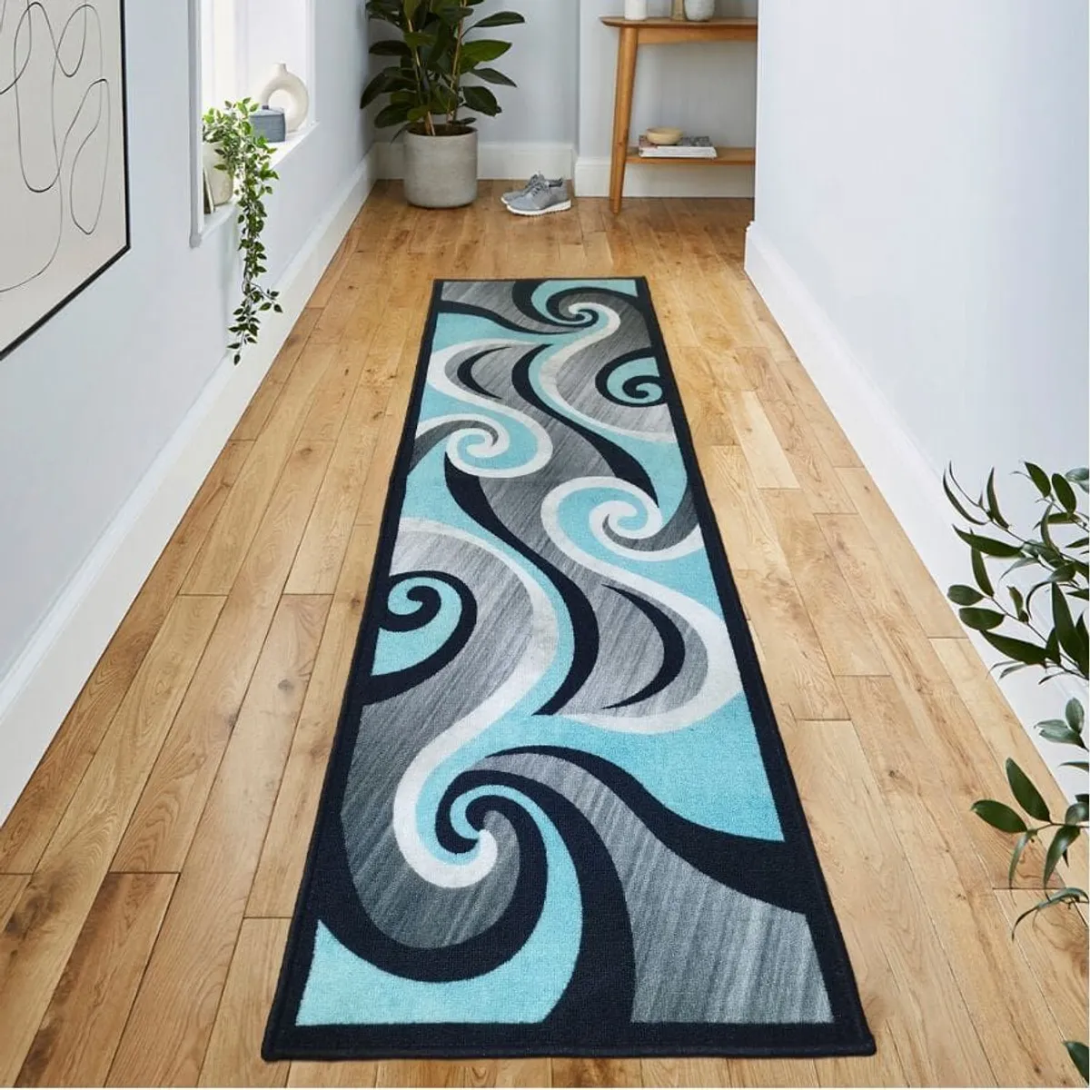 MITAPETE COM - Tapete Alfombra Camino Antideslizante 50 X 210cms Turquesa