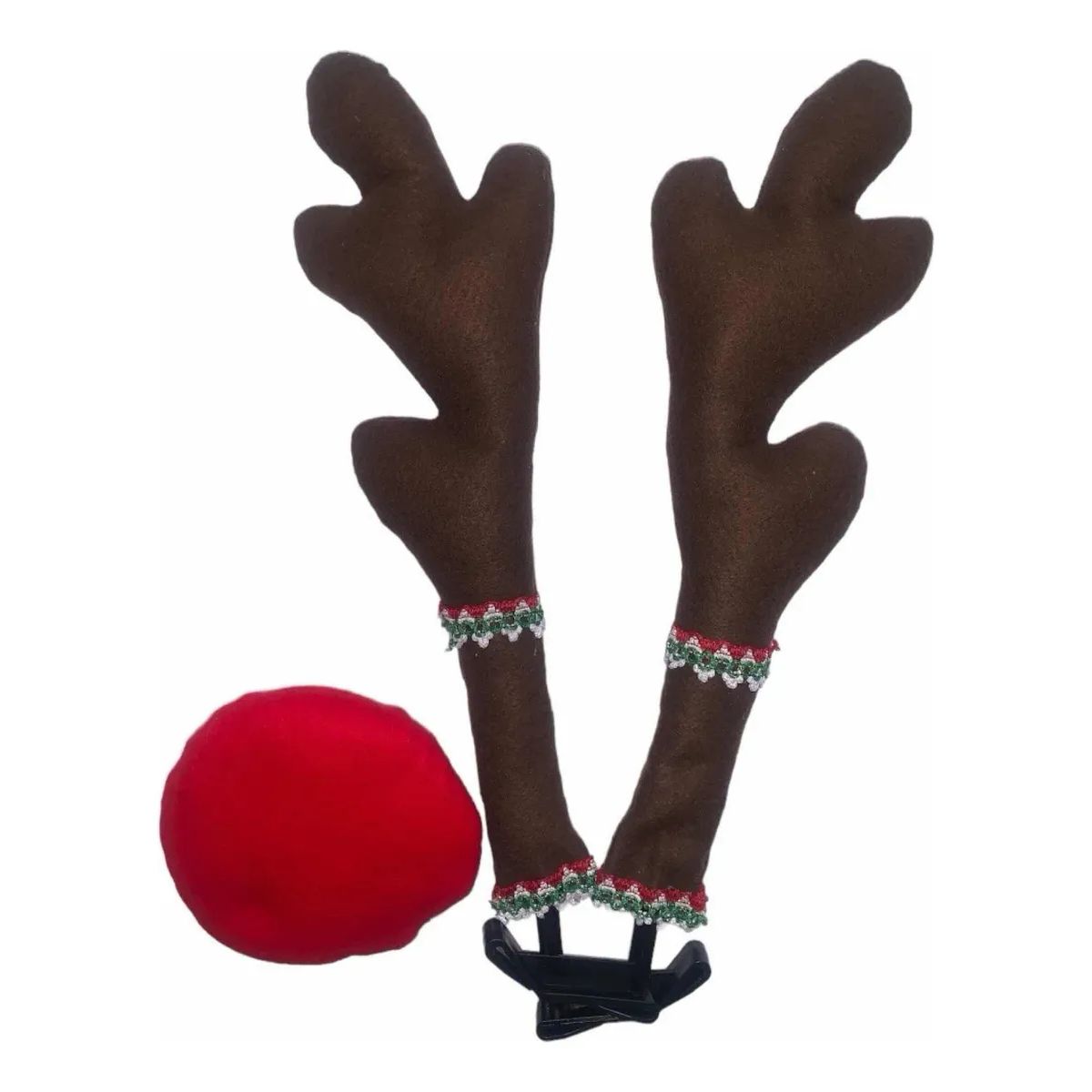 GENERICO - Kit de navidad para vehiculo Reno Cuernos y nariz
