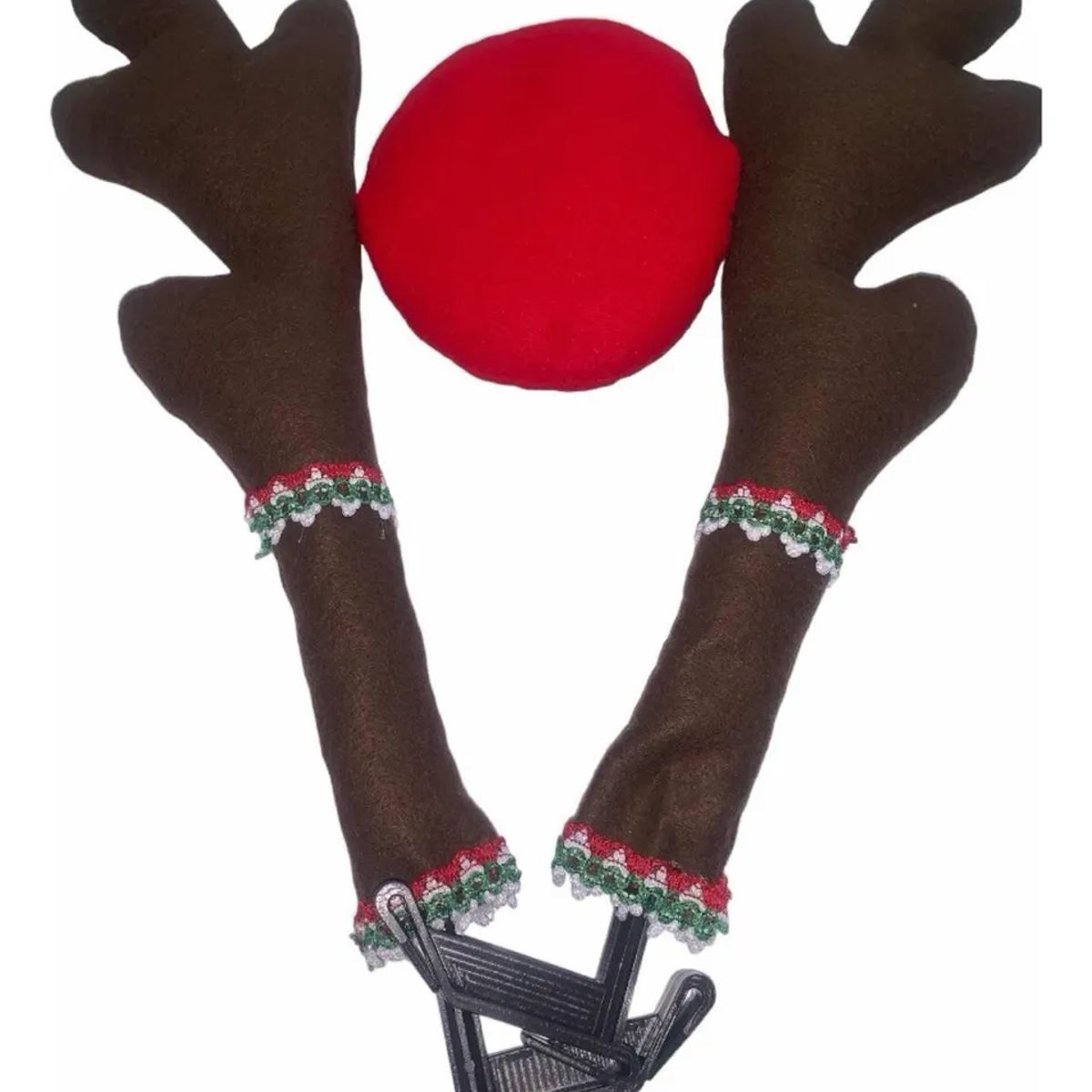 GENERICO - Kit de navidad para vehiculo Reno Cuernos y nariz