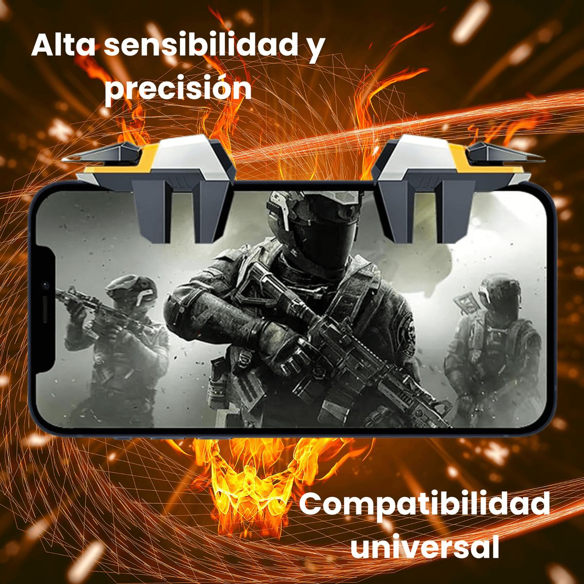 GENERICO - Gatillos Para Celular 6 Dedos Ultrasensibles Pubg  Cod