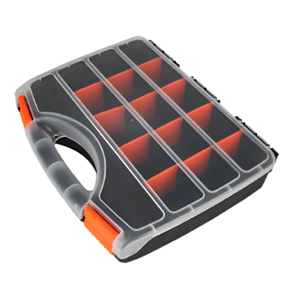 GENERICO - Caja Organizador De Tornillos 16 Compartimientos Hextul Negro