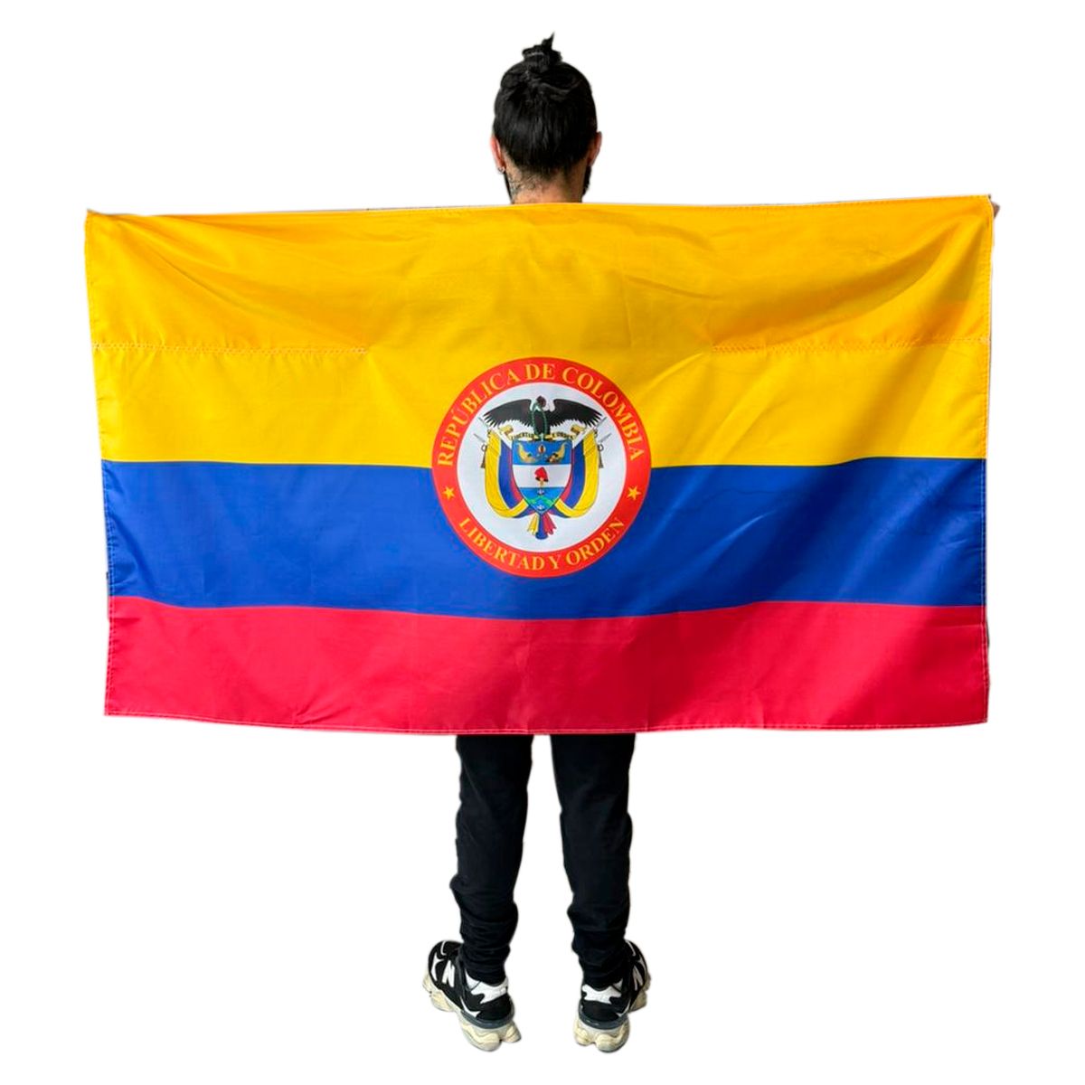GENERICO - Bandera Colombia Capa 150x90cm Con Mangas Grande Países