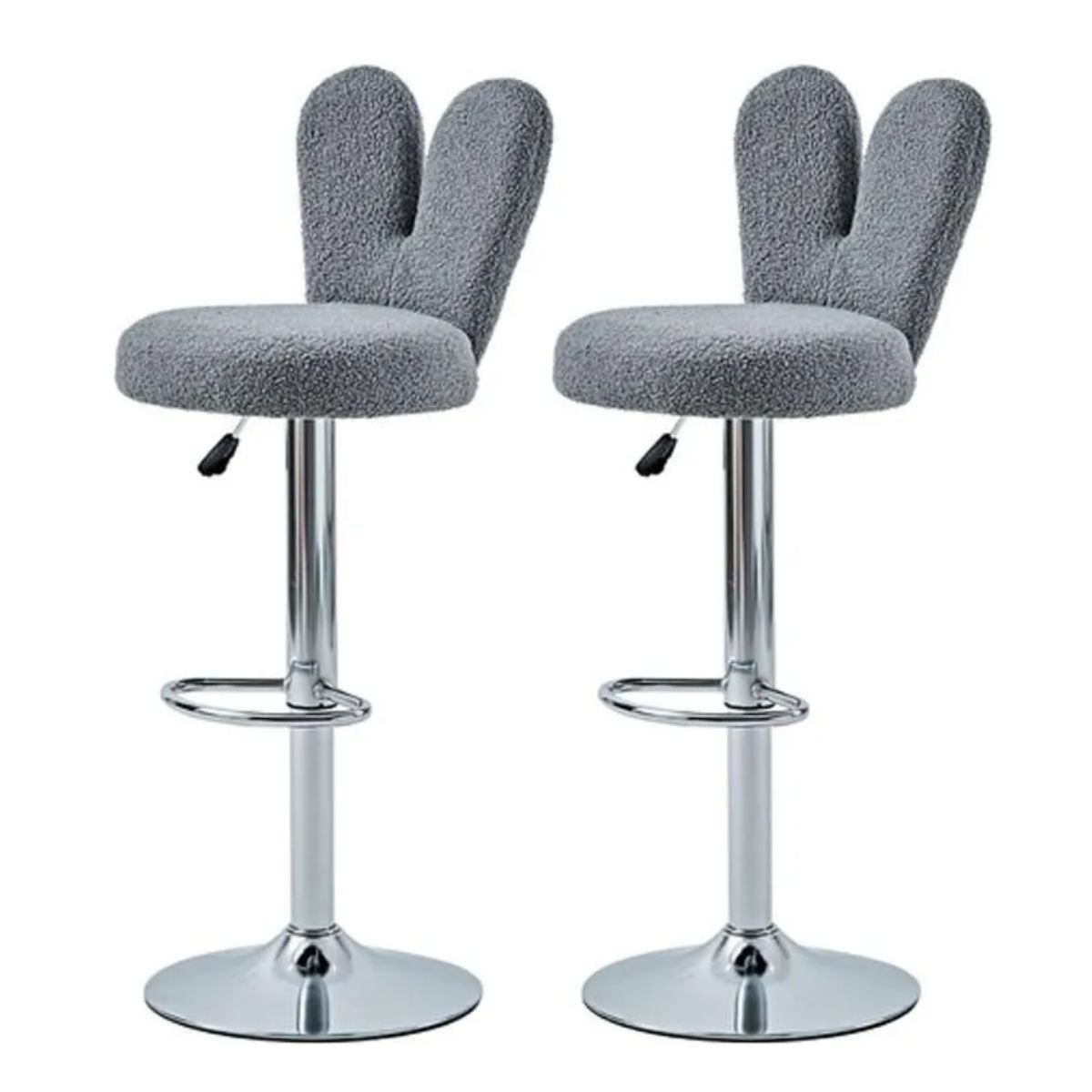 GENERICO - Setx2 Silla Bar Butaco Tela Ovejera Giratoria Cocina Refgiro Gris