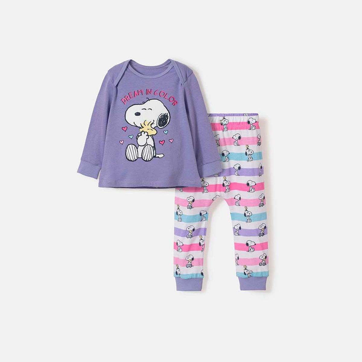 SNOOPY - Pijama de Snoopy pantalón largo multicolor para bebé niña