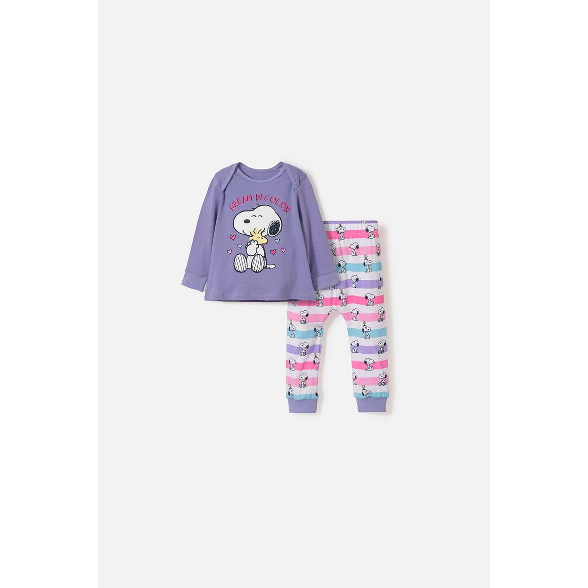SNOOPY - Pijama de Snoopy pantalón largo multicolor para bebé niña