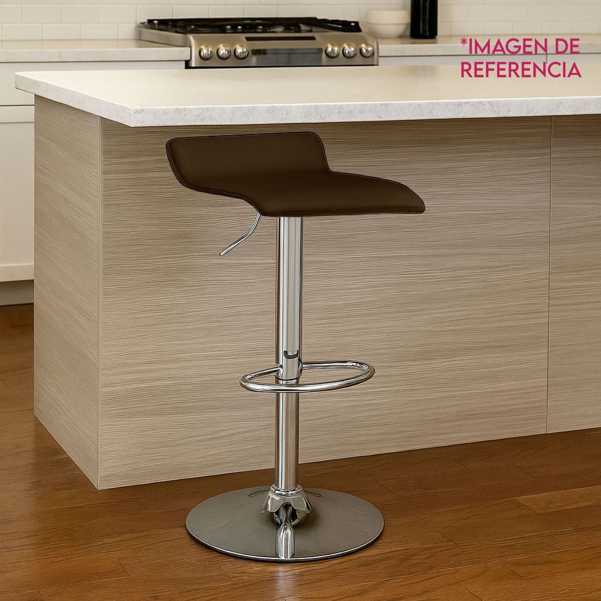 DIMATEX LEON - Set X2 Silla Bar Butaco Alta Giratoria Pvc Barra Cocina Reffresno Cafe Fresno X2