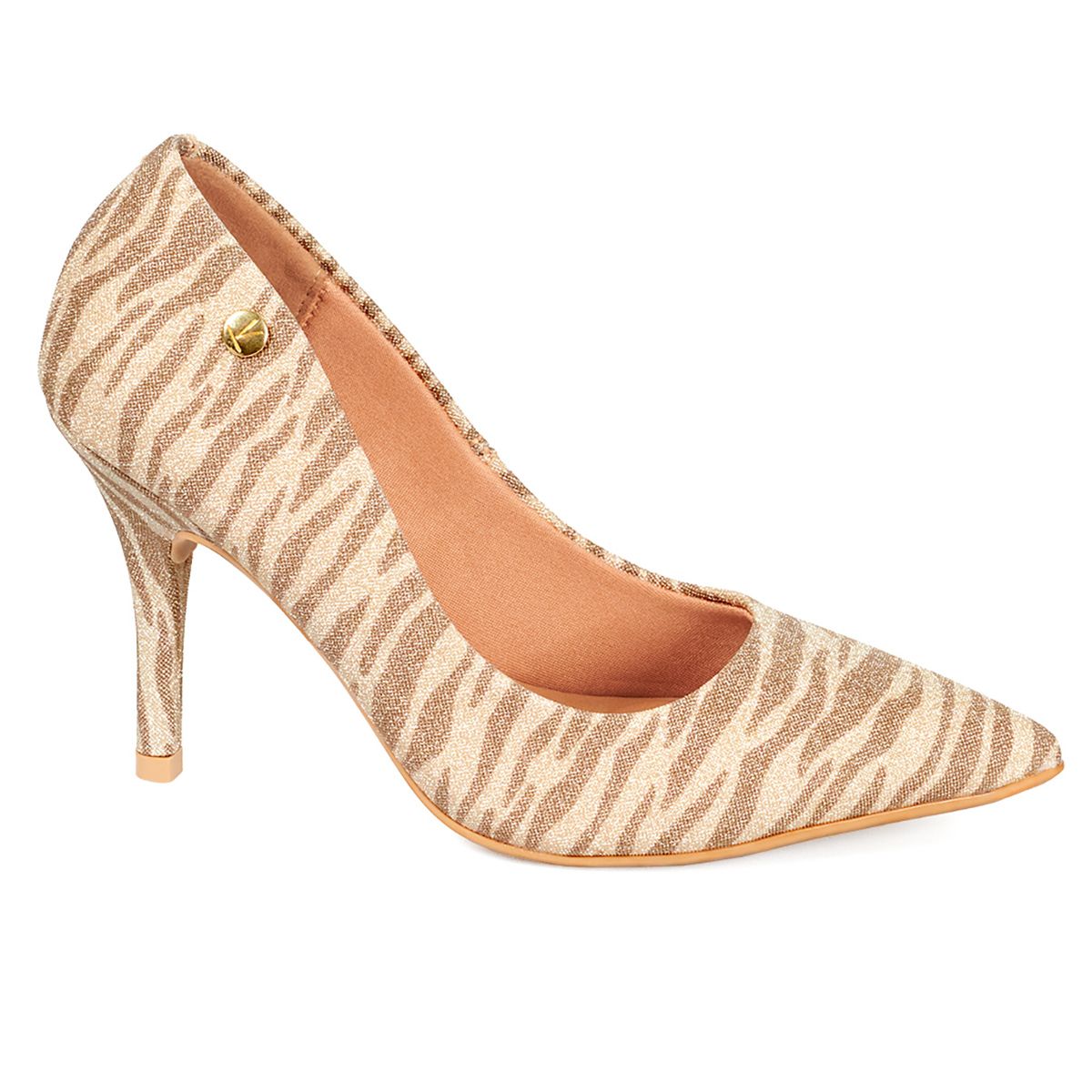 VIZZANO - Tacon Alto Stiletto Dorado Animal Print Glitter Vizzano