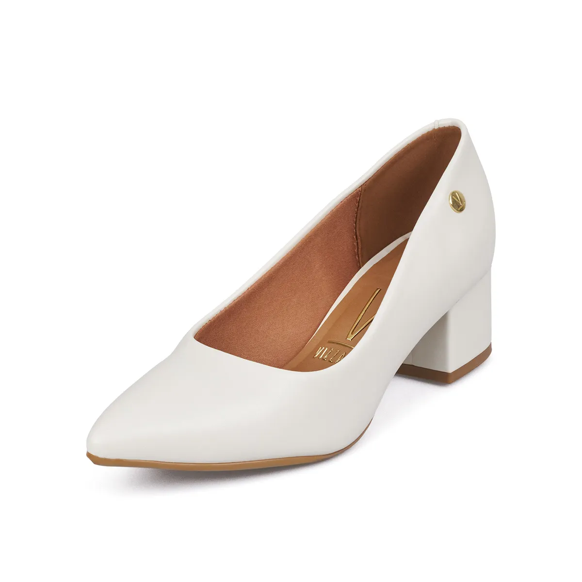 VIZZANO - Tacon Medio Cuadrado Blanco-Marfil Vizzano