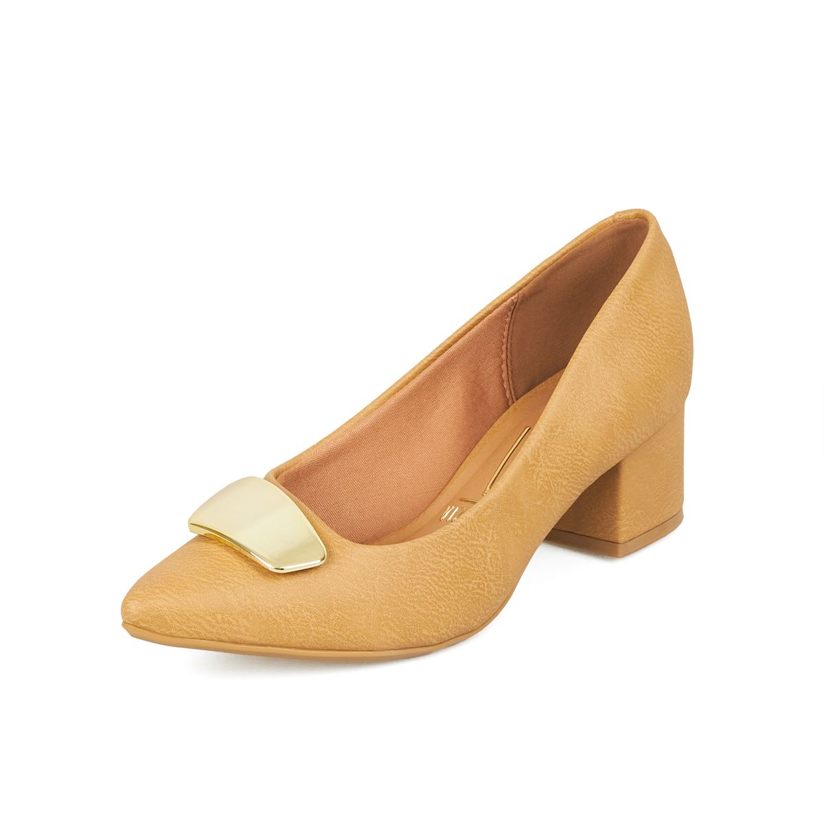 VIZZANO - Tacon Medio Cuadrado Arena Dorado Vizzano