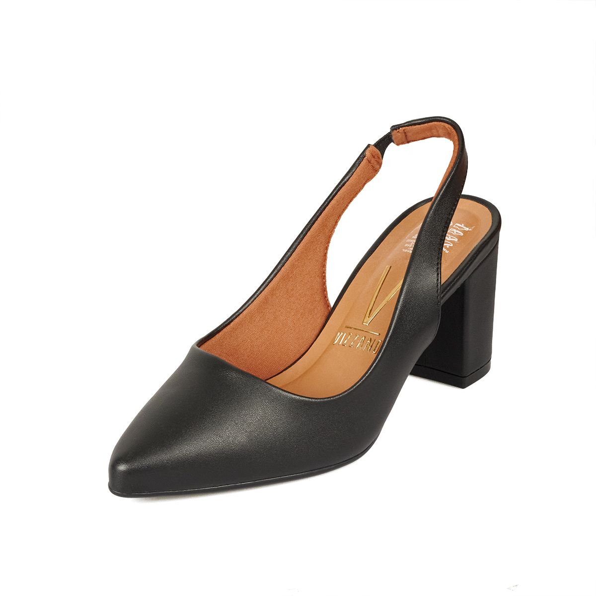 VIZZANO - Tacon Medio Cuadrado Slingback Negro Vizzano