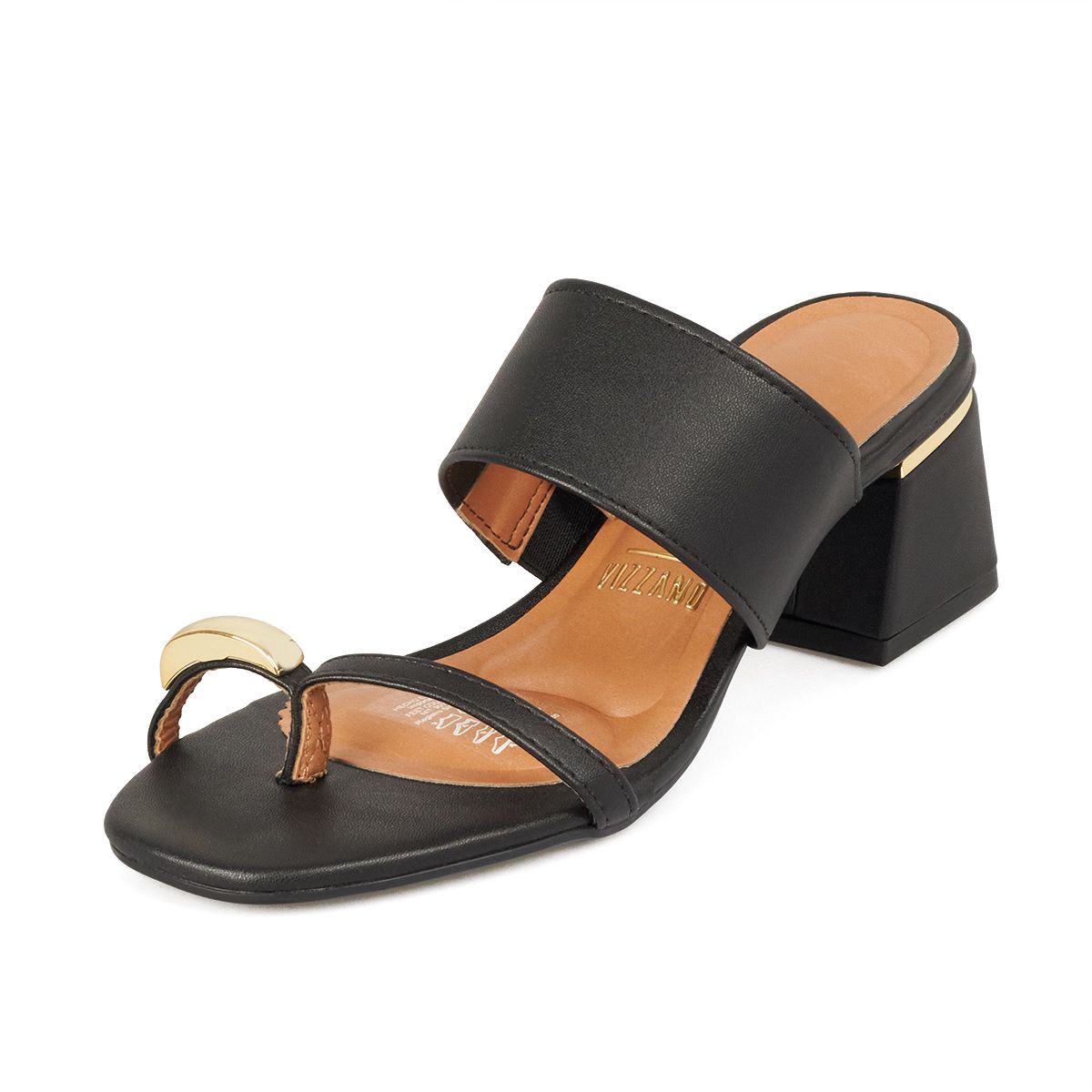VIZZANO - Sandalia Tacon Medio Mule Negro Vizzano