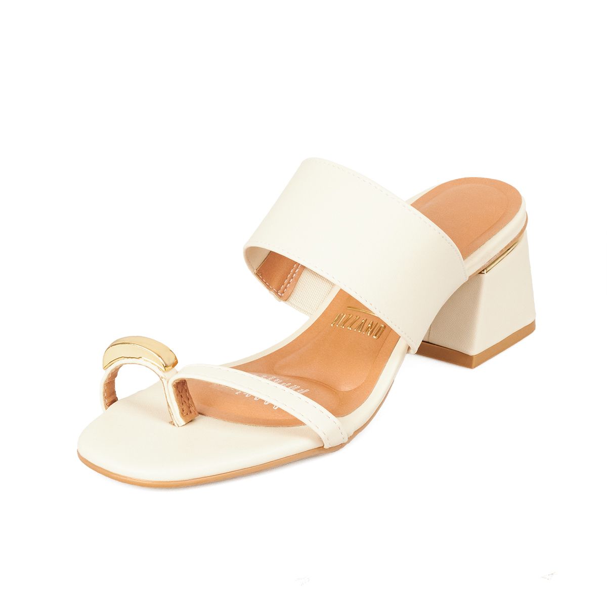 VIZZANO - Sandalia Tacon Medio Mule Blanco-Marfil Vizzano