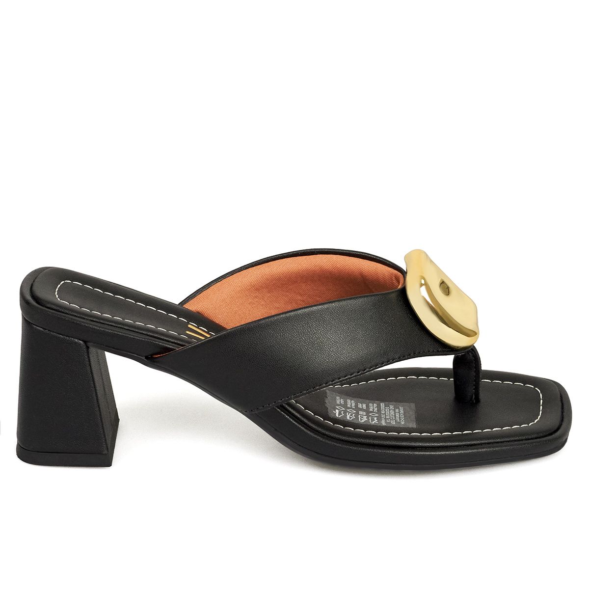 VIZZANO - Sandalia Tacon Medio Cuadrado Negro Vizzano