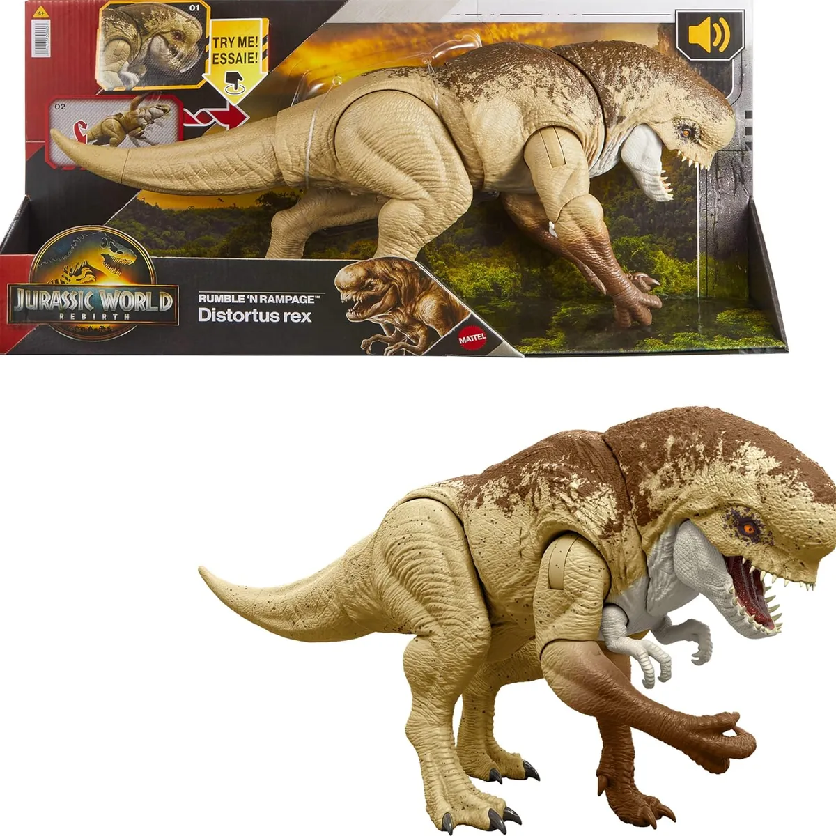 JURASSIC WORLD - Jurassic World Dinosaurio Rebirth Distortus Rex Villano