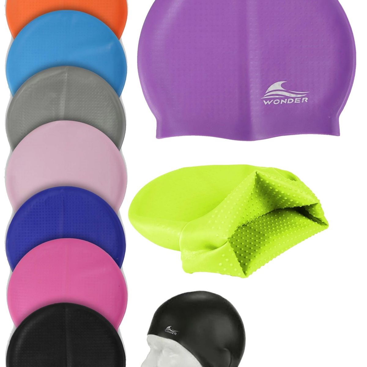 WONDER SPORT - GORRO DE NATACION PISCINA EN SILICONA COLOR AZUL