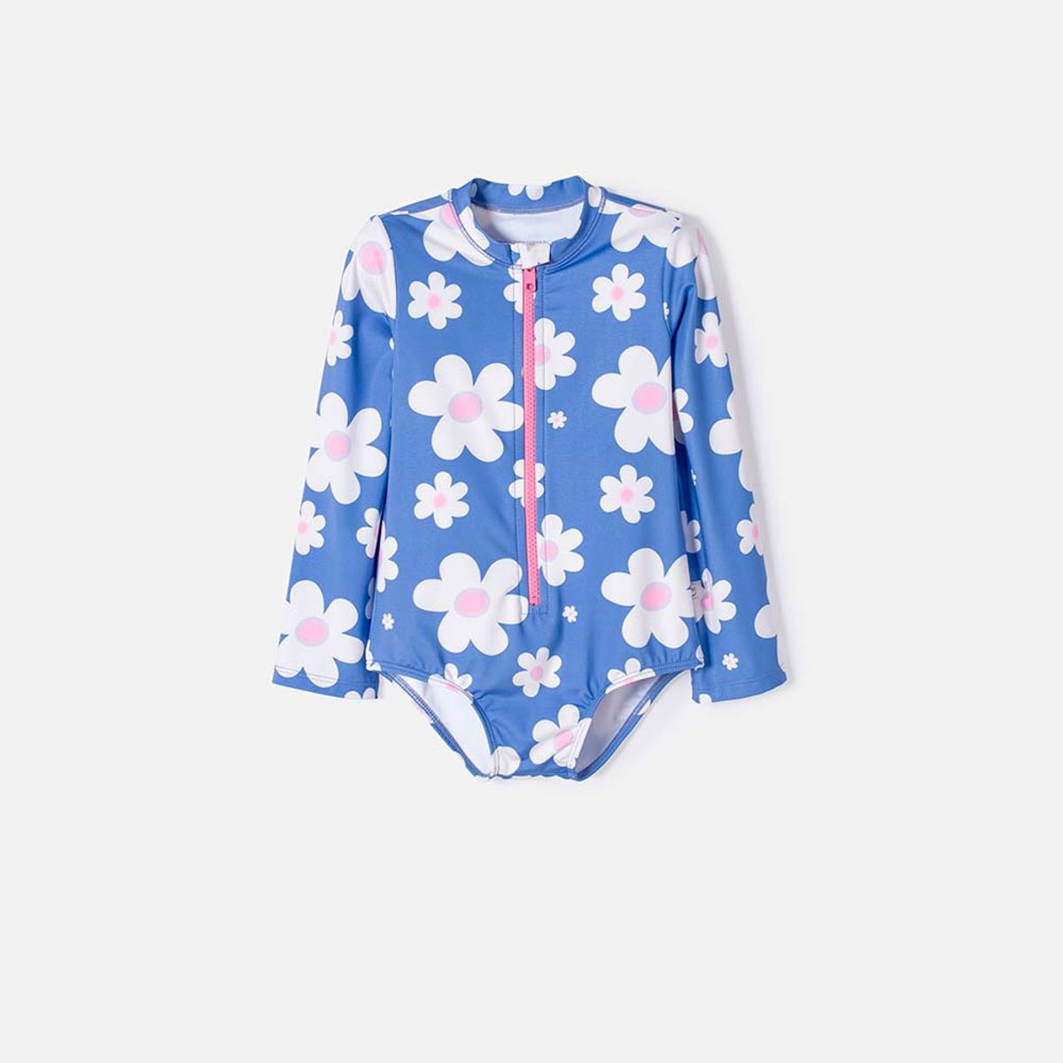 LITTLEMIC - Vestido de baño nterizo manga larga para niña 2T a 5T