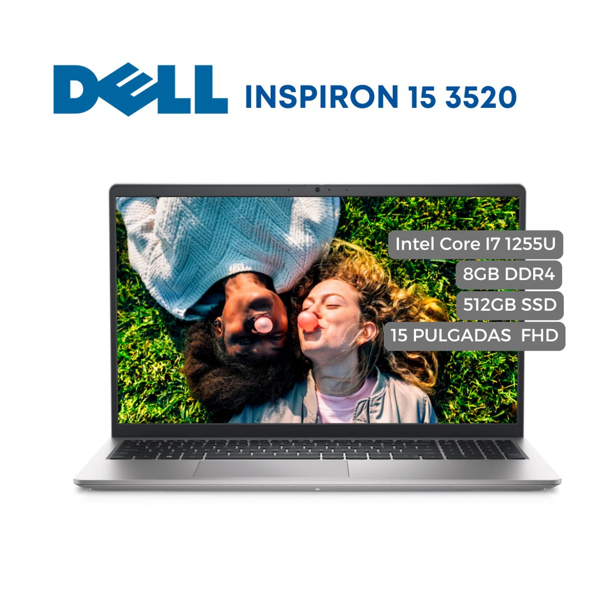 DELL - Portatil DELL Inspiron 15 3520 Intel Core I7 1255U, 8GB DDR4, 512GB SSD, 15.6" FHD