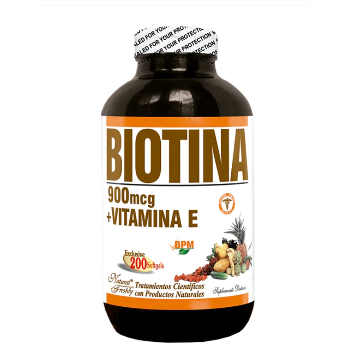 NATURAL FRESHLY - SUPLEMENTO BIOTINA + VITAMINA E X 900MCG