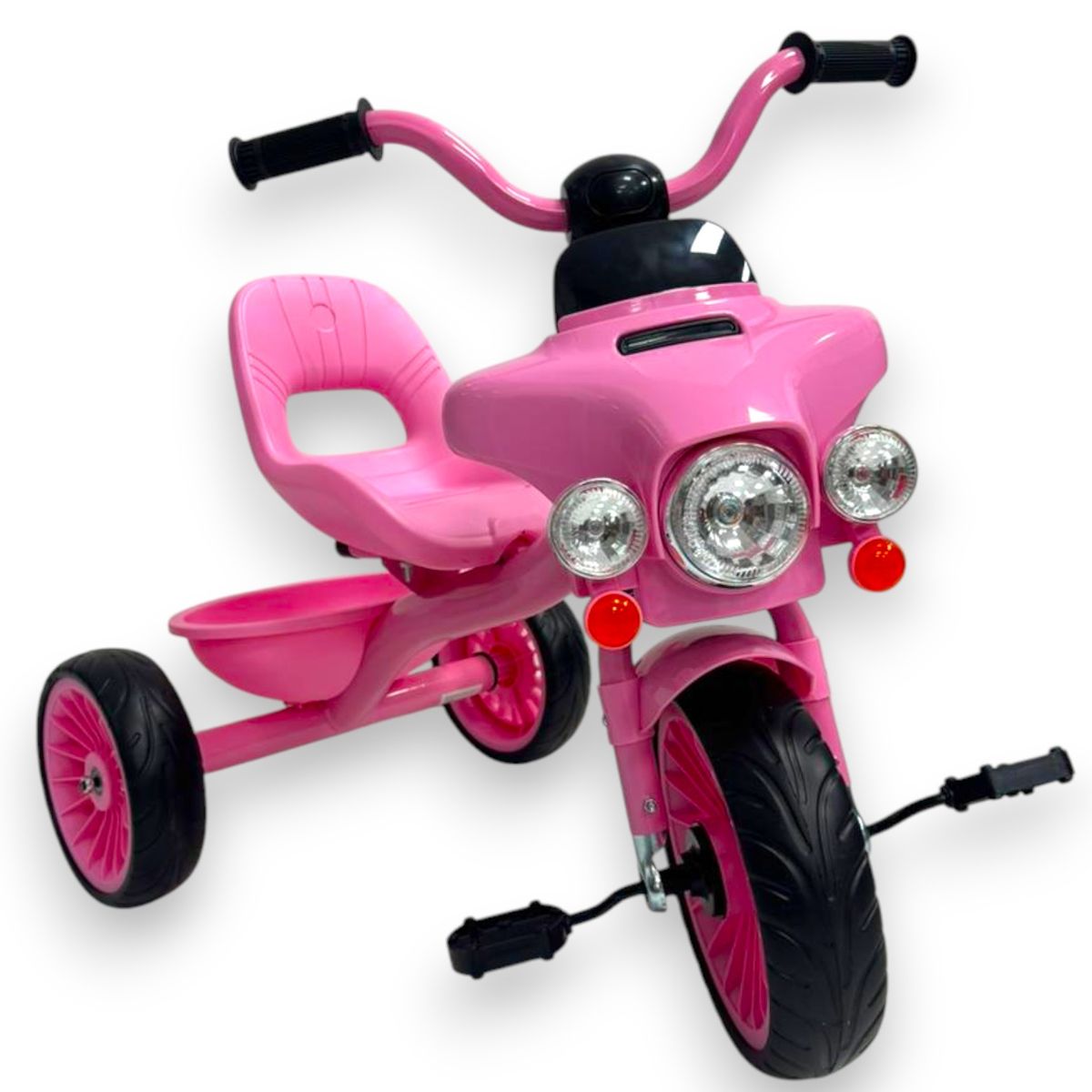 KIDSHOP - Triciclo Tipo Moto Para Niños Montable Luces 6032 RS