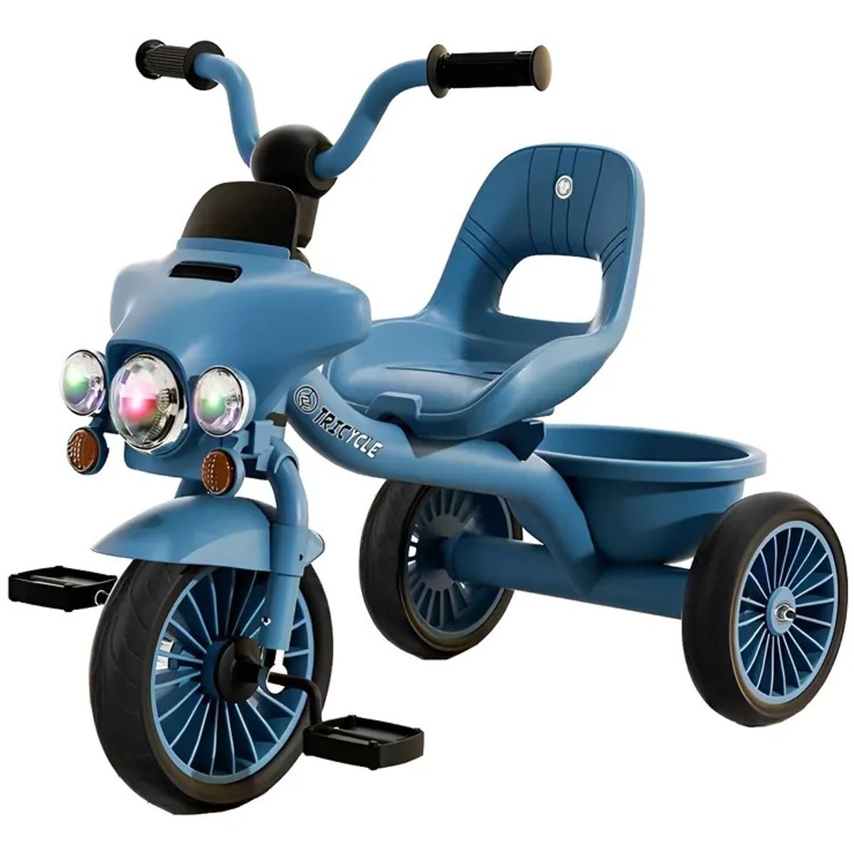 KIDSHOP - Triciclo Tipo Moto Para Niños Montable Luces 6032-AZ