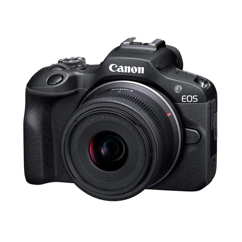 CANON - Cámara Canon EOS R100 con lente de 18-45 mm negra