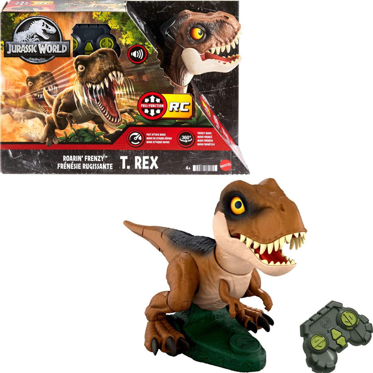 JURASSIC WORLD - Dinosaurio Tiranosaurio Rex Roarin Frenzy RC Jurassic World