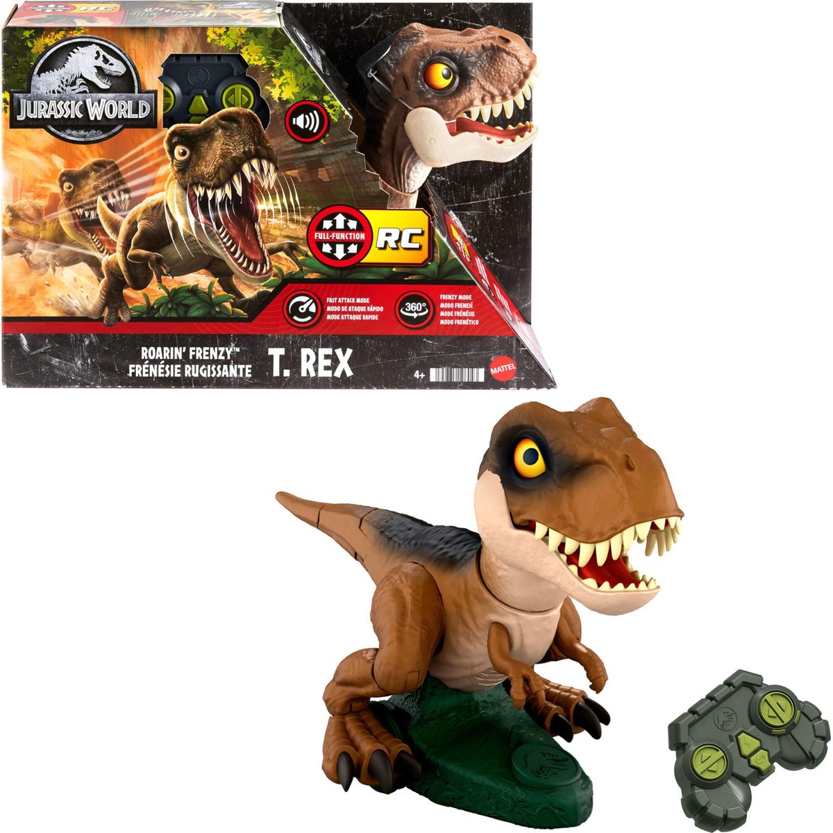 JURASSIC WORLD - Dinosaurio Tiranosaurio Rex Roarin Frenzy RC Jurassic World
