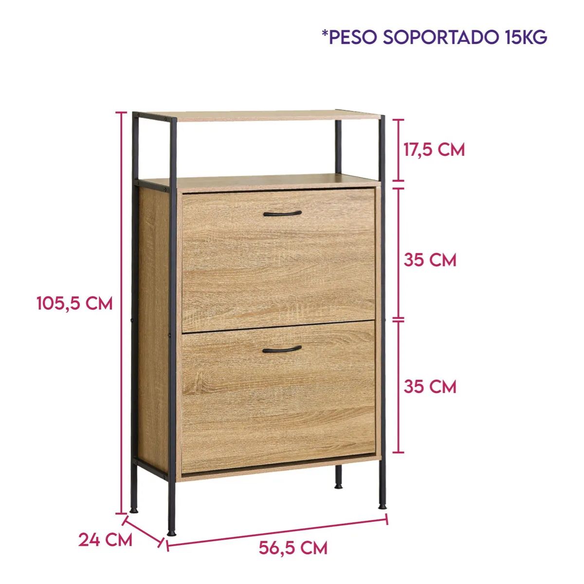 GENERICO - Organizador Zapatos Madera 8 Pares + 1 Nivel - Cuotas sin interés