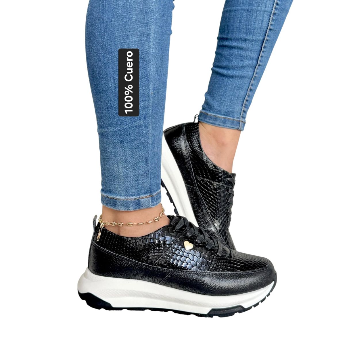 EVEGONZ - Tenis En Cuero Zapato Urban Casual de Moda