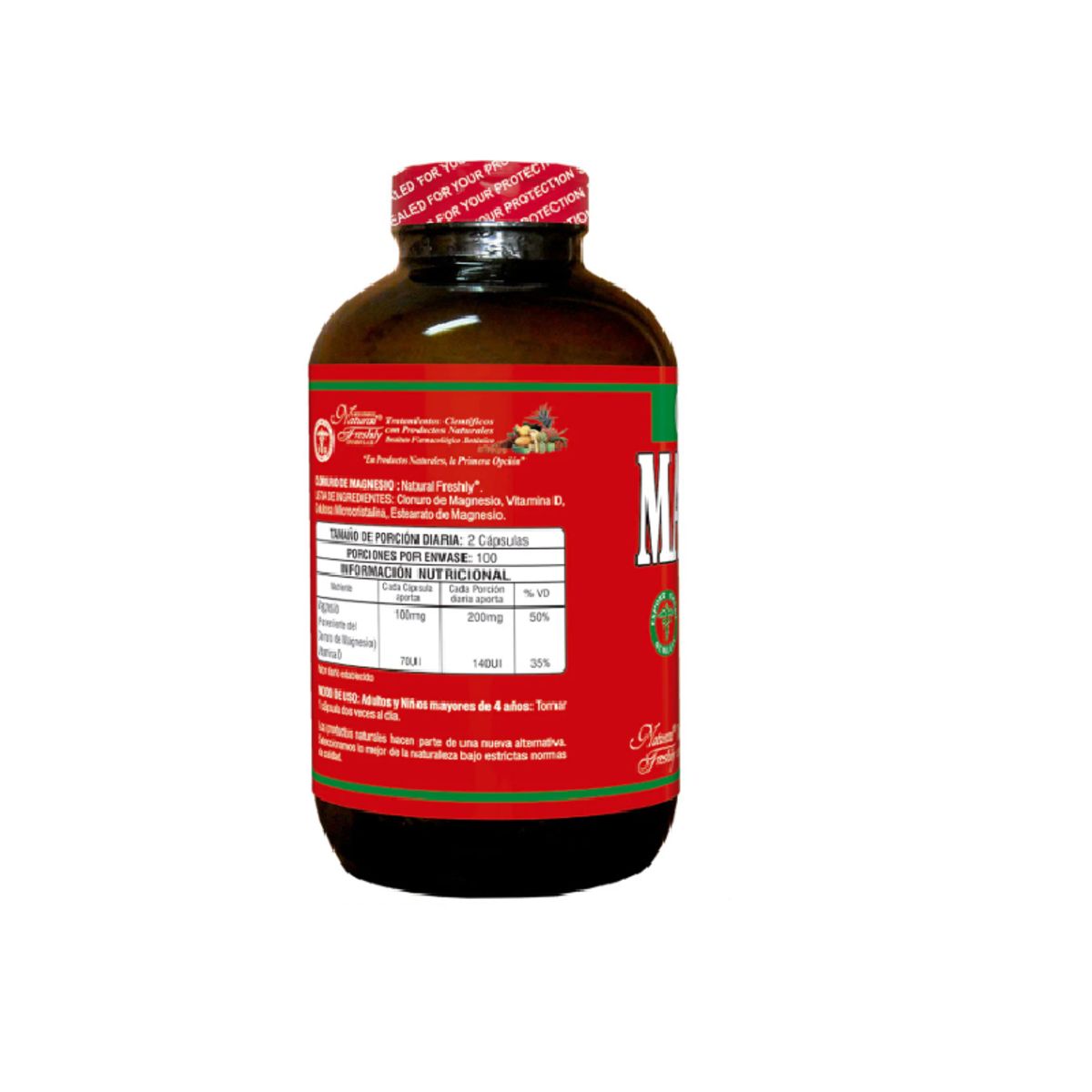 NATURAL FRESHLY - ALIMENTO CON CLORURO DE MAGNESIO X 200 UNIDADES.