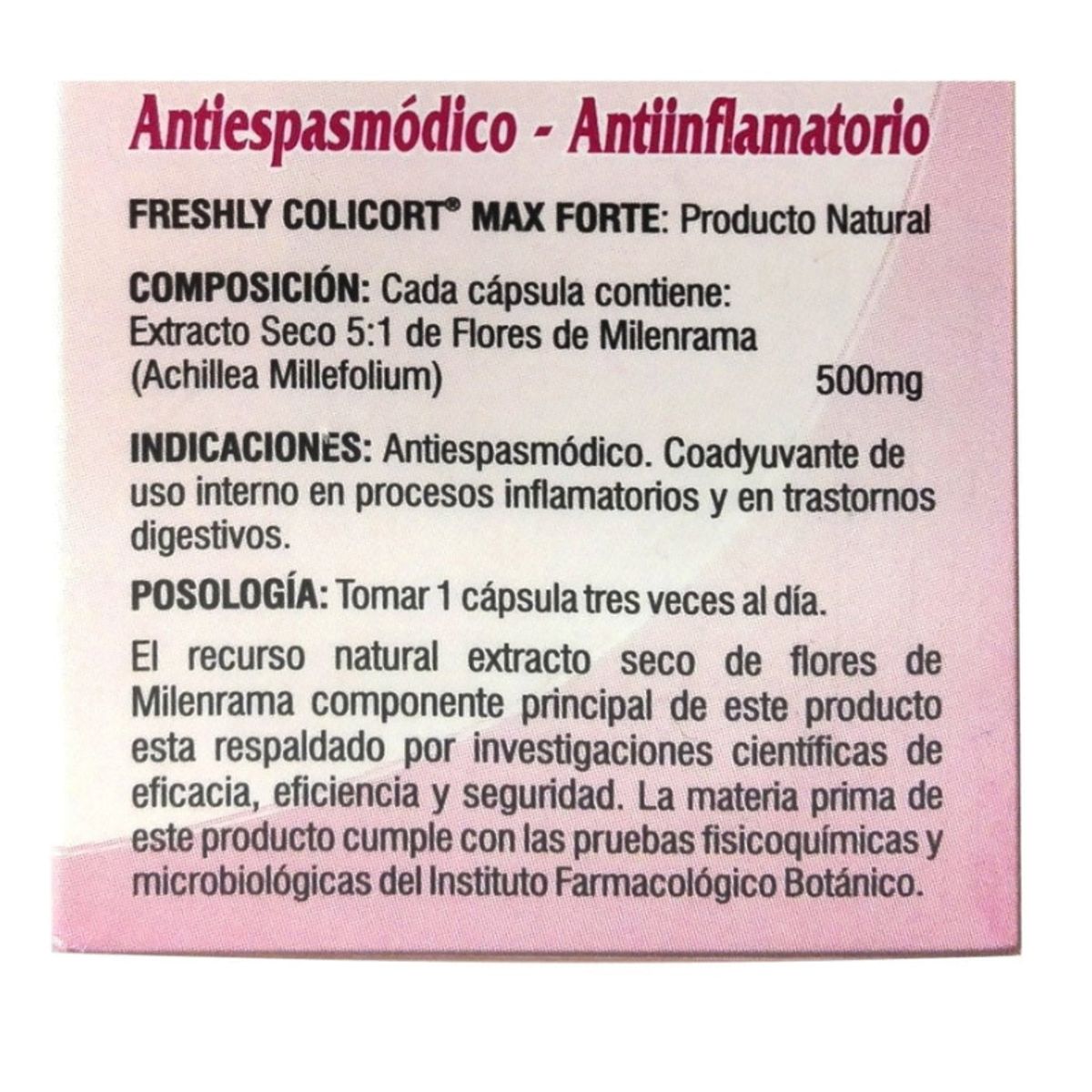 NATURAL FRESHLY - SUPLEMENTO MULTIVITAMINICO X 12 CAPSULAS / COLICORT MAX FORTE.