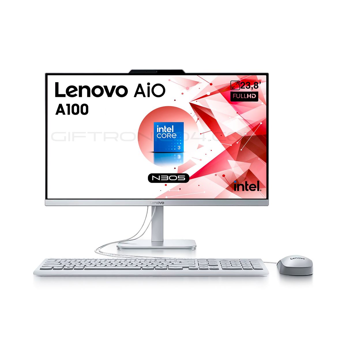LENOVO - Aio Lenovo A100  238′ FHD  Intel i3-N305  16GB RAM 512GB SSD  Blanco