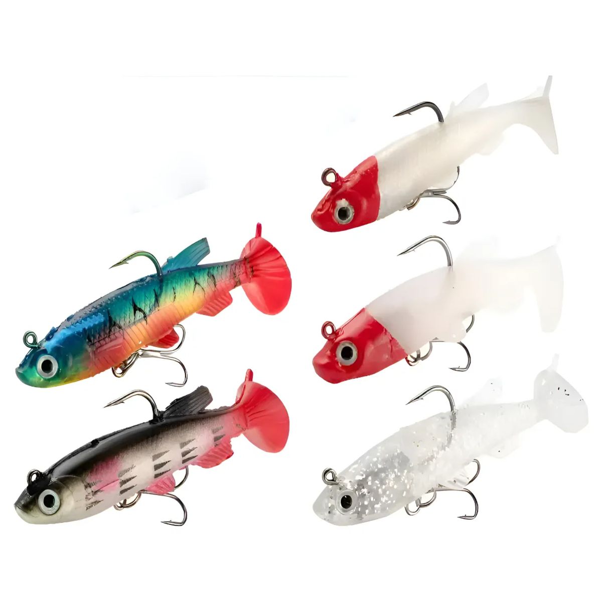 GENERICO - Señuelos De Pescar 5 Unidades En Silicona Peces Grandes 10lb