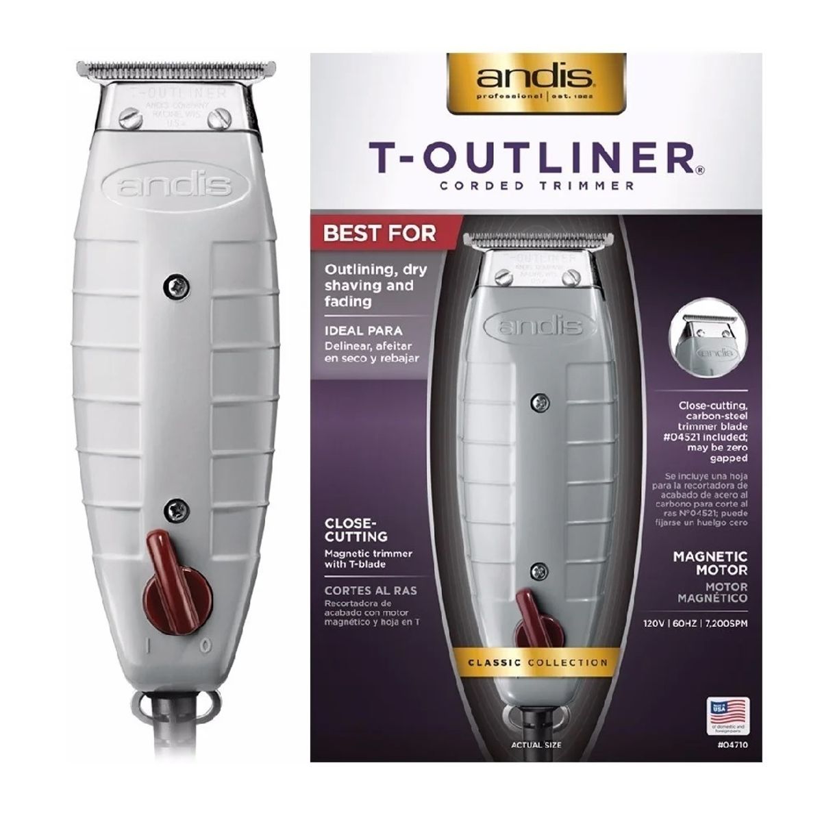 ANDIS - Maquina Patillera Andis T Outliner Profesional