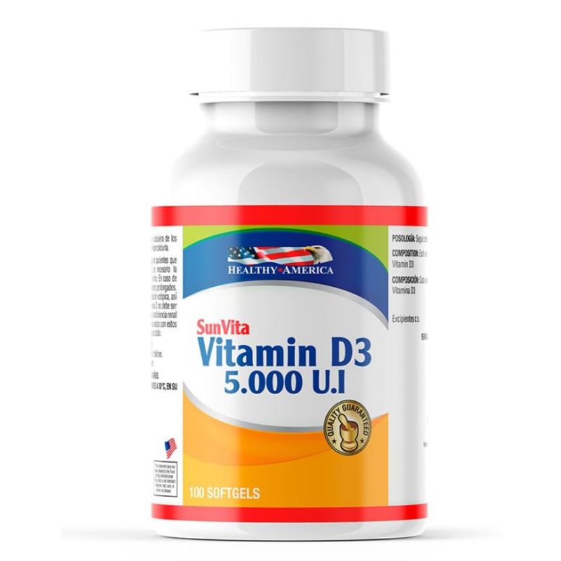HEALTHY AMERICA - Vitamina D3 5000UI 100 Softgels Healthy America