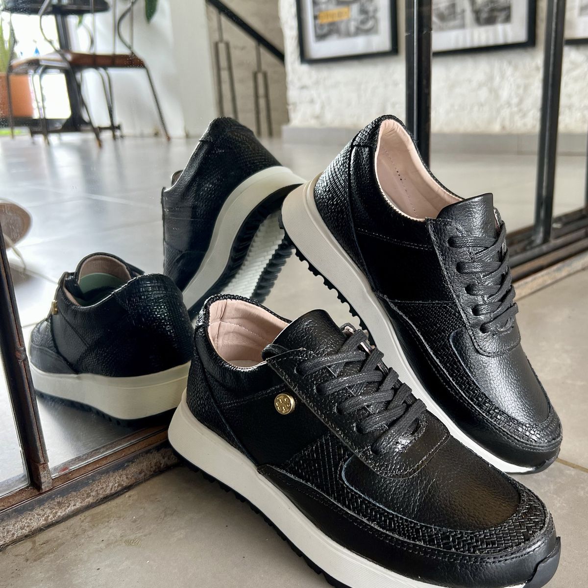 CALZADO BONT - Tenis Mujer Cuero 100% Negros Elegantes, Cómodos y Resistentes  Bont Catania