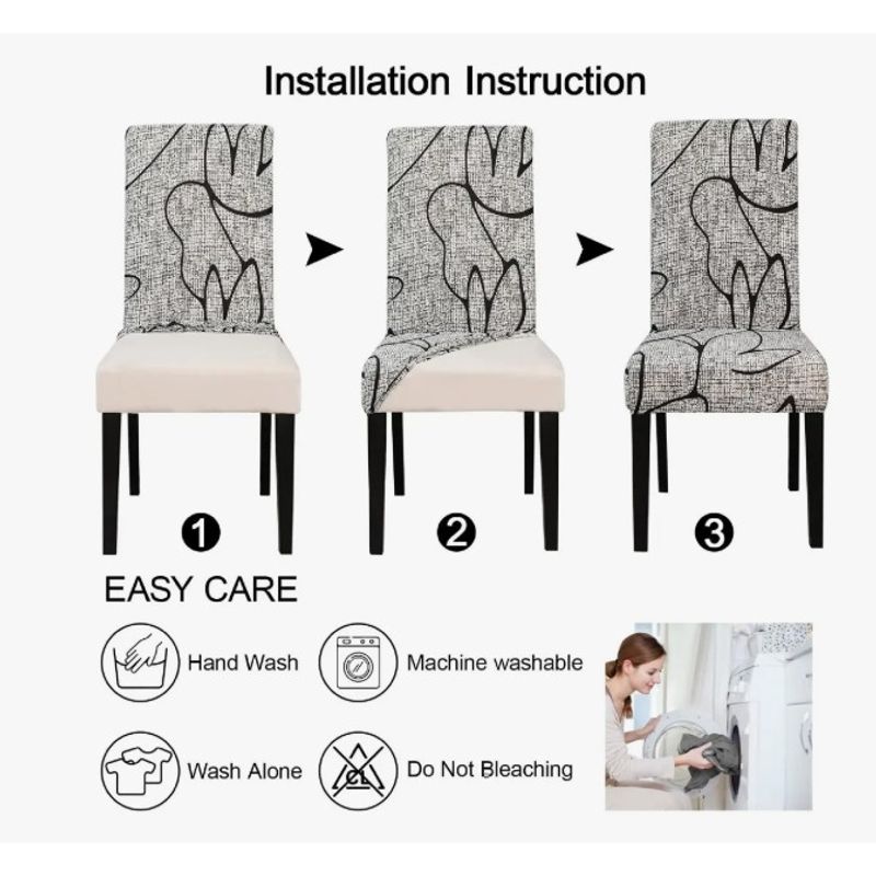 CHINA GLAZE - Protector para sillas comedor x4 Liso Beige Hojas