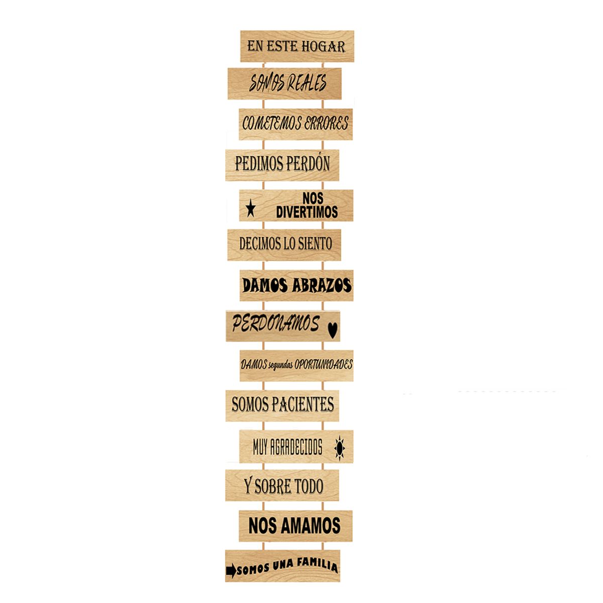 GENERICO - Frase Pequeña Decorativa en Madera y Vinilo OP2 EN ESTE HOGAR