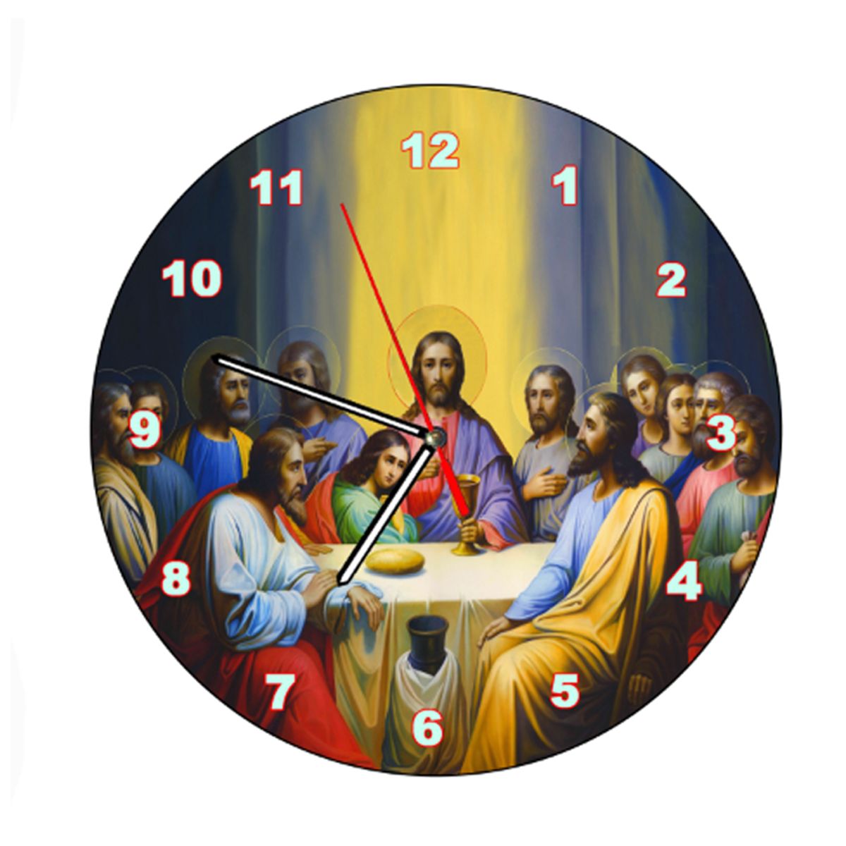 GENERICO - Reloj de Pared Ultima Cena Redondo Imagen Digital y Madera MDF