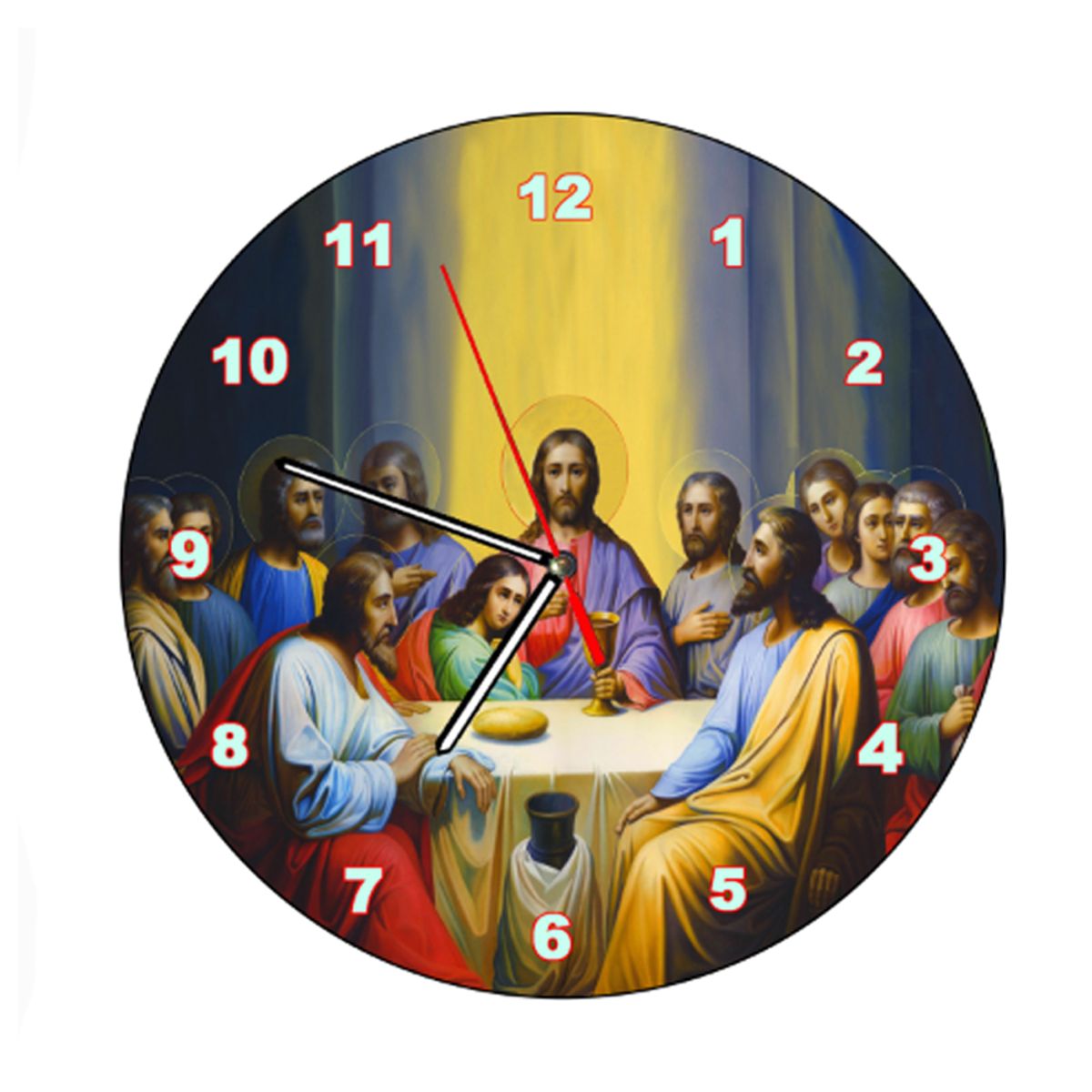 GENERICO - Reloj de Pared Ultima Cena Redondo Imagen Digital y Madera MDF