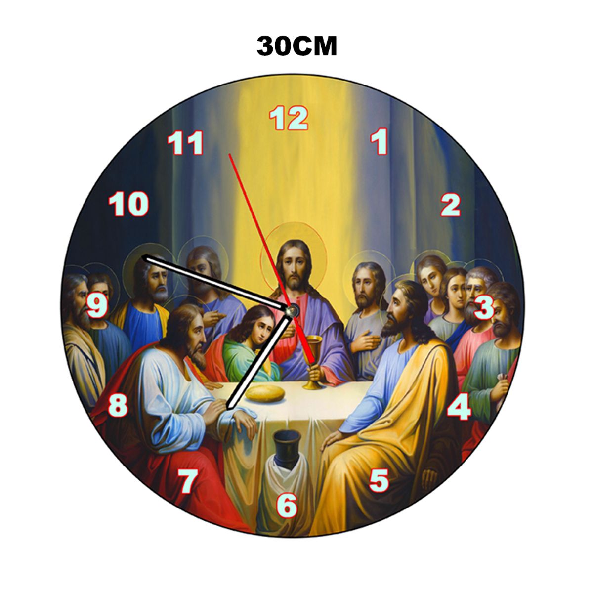 GENERICO - Reloj de Pared Ultima Cena Redondo Imagen Digital y Madera MDF