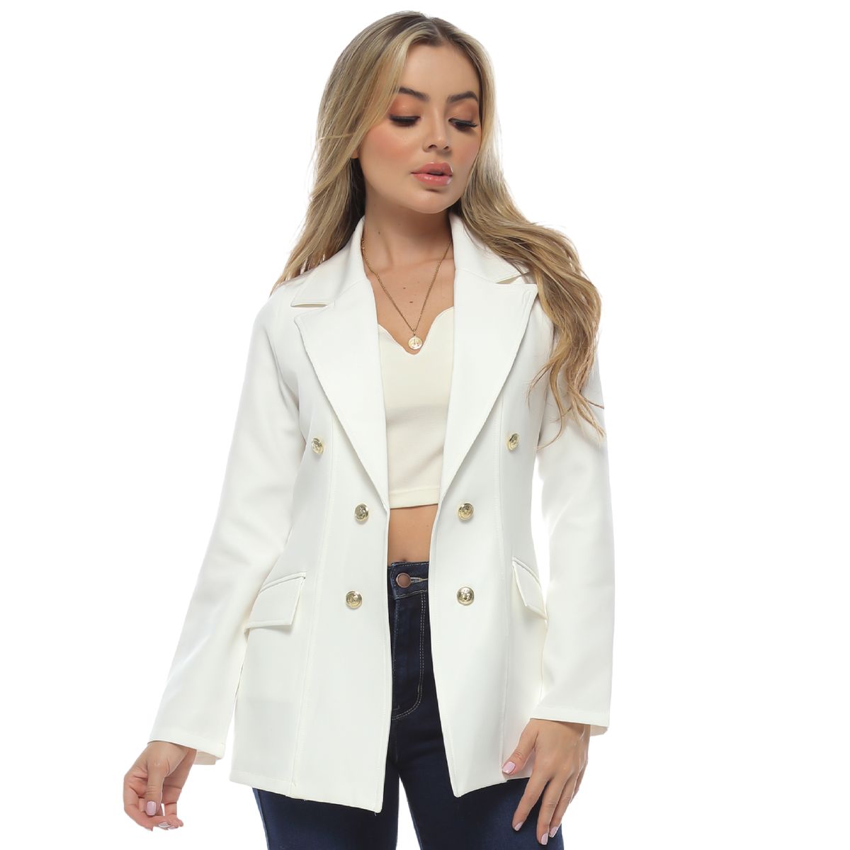 SYK - Blazer Para Mujer Botones Chaqueta Moderna Colores