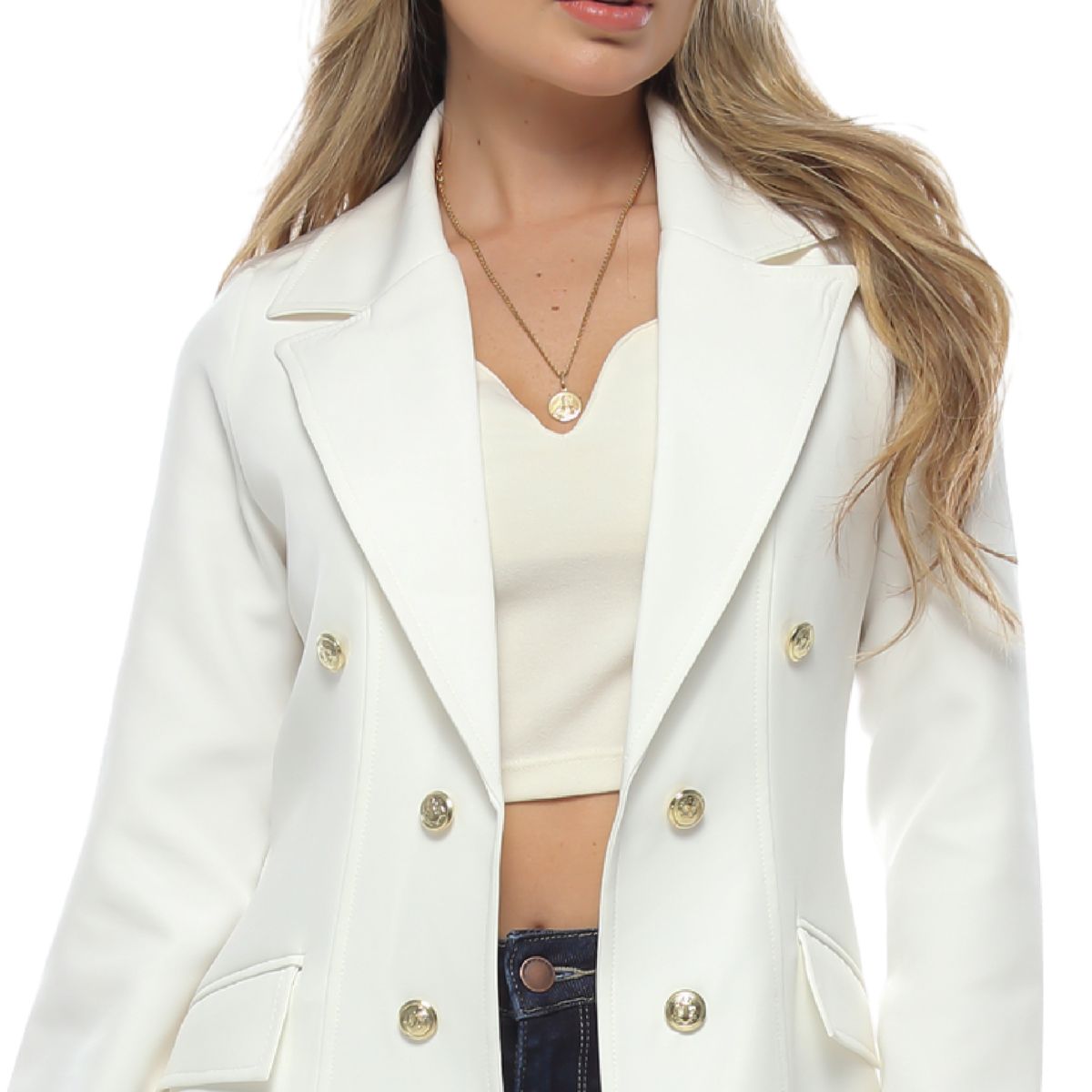 SYK - Blazer Para Mujer Botones Chaqueta Moderna Colores