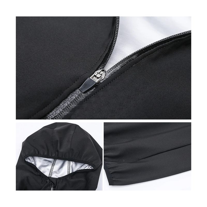 GENERICO - Chaqueta deportiva capucha para hombre y mujer termica sauna Fitness